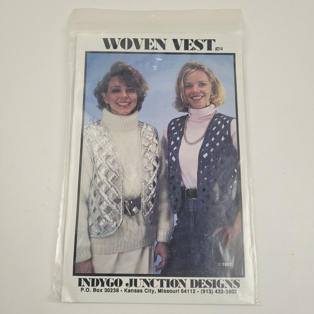 VINTAGE INDYGO JUNCTION DESIGNS PATTERN FOR WOVEN VESTS